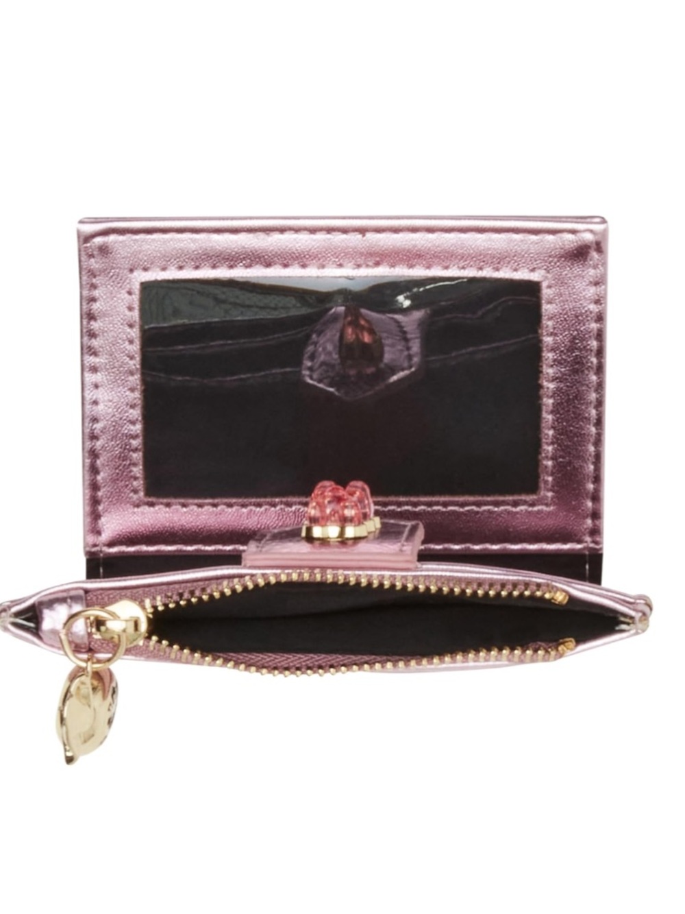 Betsey Johnson Candy charms bifold wallet, metallic pink NWT - Picture 6 of 10
